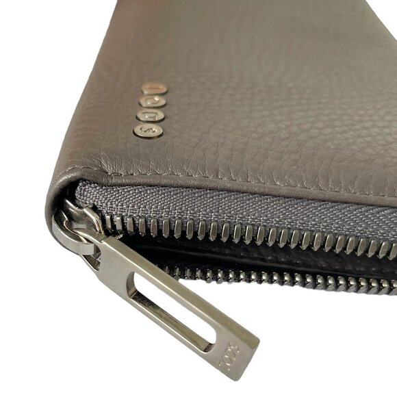 Tod's Italy Pebbled Gray Leather Ziparound Continental Wallet XAMLCTA0400EPTB408 - Picture 7 of 11